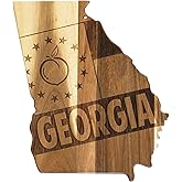 Totally Bamboo Rock & Branch Origins Series Georgia State Shaped Cutting Board and Charcuterie Serving Tray, Includes Hang Tie for Wall Display Natural Wood