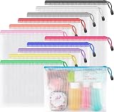 Umriox A5 Plastic Zip Wallets 12 Pack - Waterproof Document Folders