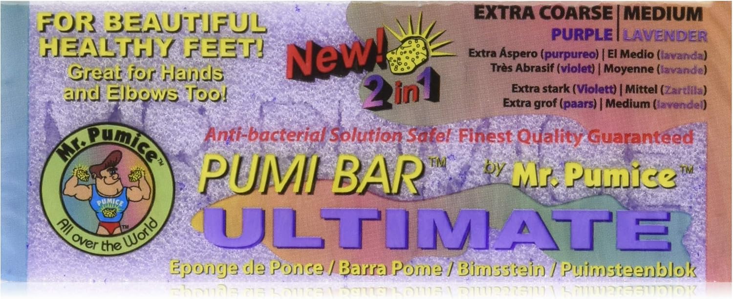 Mr. Pumice Ultimate Pumi Bar (6 Pack): 2-in-1 Callus Remover, Pedicure Stone & Ped File Scrubber for Smooth Feet and Heels, Dual-Grit (Medium + Coarse): Sports & Outdoors