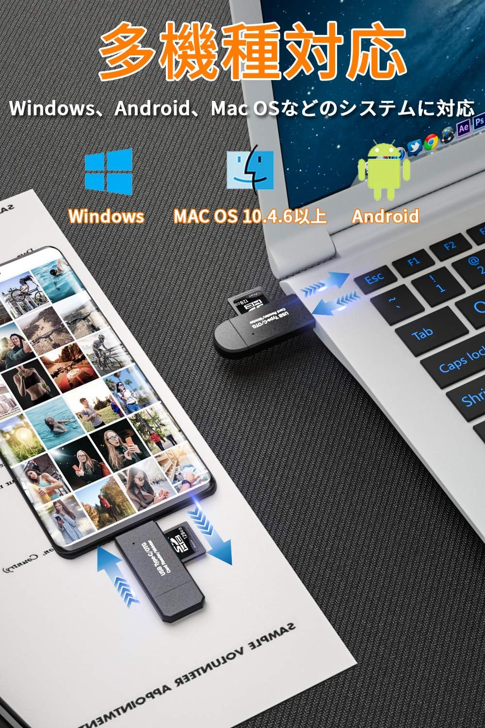 Amazon Usb3 0 Sdカードリーダー 高速データ転送 容量不足 メモリー解消 Usbマルチカードリーダー 多機能 写真 動画 音楽 データ移行 カードリーダー Micro Sd Sdカード両対応 Type C Usb接続 メモリーカードリーダー Pc Macbook Samsung Android タブレット対応 Di Q Amazon Usb3 0 Sdカードリーダー 高速データ転送 容量不足 メモリー解消 Usbマルチカードリーダー 多機能 写真 動画 音楽 データ移行 カードリーダー Micro Sd Sdカード両対応 Type C Usb接続 メモリーカードリーダー Pc Macbook Samsung Android タブレット対応 Di Q