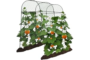 AlisisFores Garden Arch Trellis for Climbing Plants Outdoor 7.2 ft Height Large Tunnel Trellis Support for Vegetables Plant Cucumber Trellis for Garden Raised Bed, Black