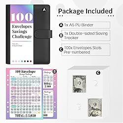 Sooez 100 Envelope Money Saving Challenge Book with