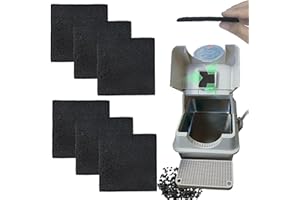NewKe 6 Pack Activated Carbon Replacement Filters for HAPAW Stainless Steel Litter Box with Lid, Activated Charcoal Filters Compatible with SZEE XL Stainless Steel Litter Box