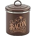 Ayesha Curry Enamel on Steel Bacon Grease Can / Bacon Grease Container - 4 Inch, Brown