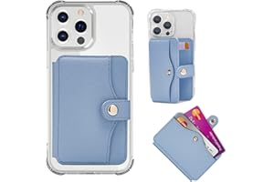 M-Plateau Card Holder for Phone Wallet with 1pc Slim 3M Adhesive,Phone Credit Card Holder Stick On & Wallet Sleeves Sky Blue