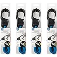 Nite Ize SlideLock Carabiner Bungee - Simple Carabiner Clip with Sliding Lock Feature - Adjustable Bungee Strap for Securing & Bundling Gear - 36", Blue (4 Pack)