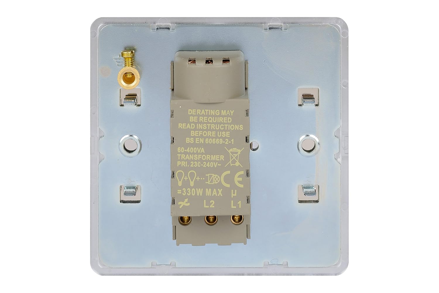 Schneider Electric Ultimate Screwless Flat Plate, Single Rotary 2 Way Dimmer Light Switch, Main and Low Voltage, 400W/VA - Image 5