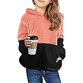 Arshiner Girls Fuzzy Fleece Hoodies Casual Sweatshirt Sherpa Pullover with Kangaroo Pockets