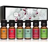 Holiday Set of 6 Premium Grade Fragrance Oils - Mistletoe, Candy Cane, Wintermint, Apple Cider, Cranberry, and Forest Pine -