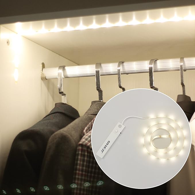 JZBRAIN Wireless LED Strip Lights with PIR Motion Sensor Flexible for