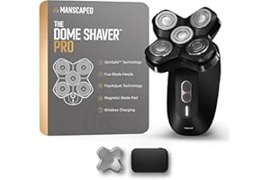 MANSCAPED® The Dome Shaver™ PRO Head Shaver for Bald Men – Five Rotary Blade Design with SkinSafe® & FlexAdjust Technology, Waterproof, USB-C & Wireless Charging Compatible with Travel Lock