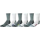 Amazon Essentials Men's Performance Cotton Moisture Control Socks, Athletic Crew, Breathable, 6 Pairs
