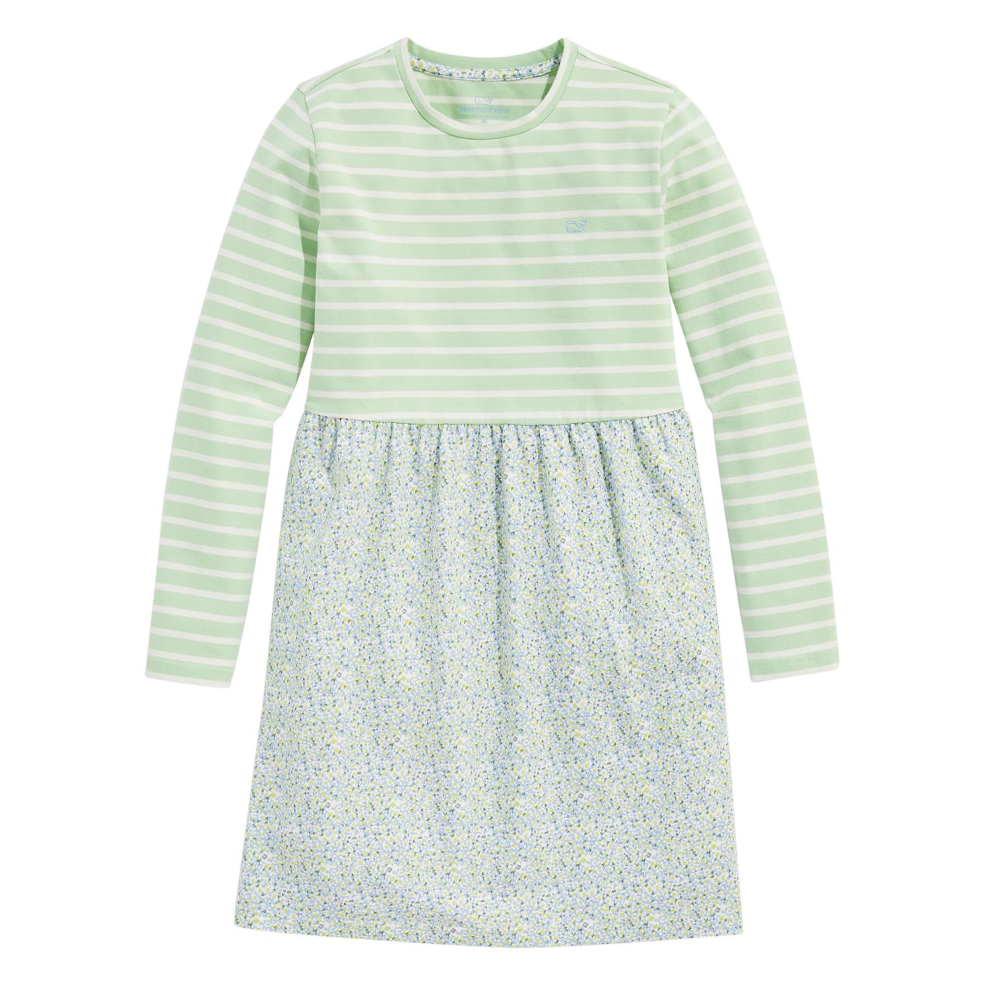 Photo 1 of vineyard vines Big Girls' Long Sleeve Everyday Dress, Tiny Floral-JakeBlue