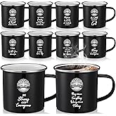 Nuogo 10 Set Christian Bible Verse Mugs Bulk 12 oz Enamel Coffee Mugs with Handle Religious Jesus Christian Church Mug Inspirational Mug for Pastor Appreciation Day Gift