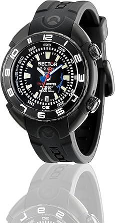 Sector Shark Master R3221178025 - Reloj de Caballero automático, Correa de Caucho Color Negro