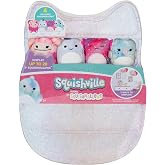 Squishville by Original Squishmallows Play and Display Storage - Four 2-Inch Plush Included - Big Foot, Axolotl, Parrot, Chameleon - Hang or Stand Display Case - Amazon Exclusive