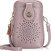 APHISON Small Crossbody Bags for Women, Lightweight Vegan Leather Cell Phone Purse, Cute Purses with Tassels