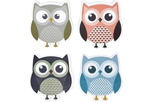 OUTUS 4 Pieces Cute Owl Erasers Magnetic Owl Whiteboard Eraser Animal Shaped Dry Erase Chalkboard Erasers with Felt for Classroom Office Home (Random Color)