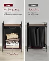 VASAGLE Laundry Basket 47 L Hamper with Shelf Pull-Out Liner 75 cm Ink Black view 6