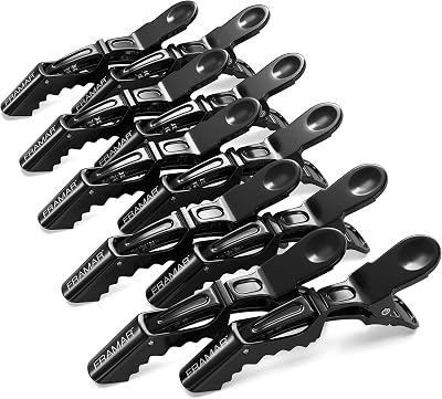 FRAMAR Black Crocodile Clips Hair – Sectioning Hair Clips Pack 4
