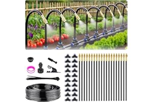 65FT 5/16 Inch Drip Irrigation System for Garden, 2026-Upgrade High-Flow Garden Watering Kit with 20 Adjustable Copper Nozzle