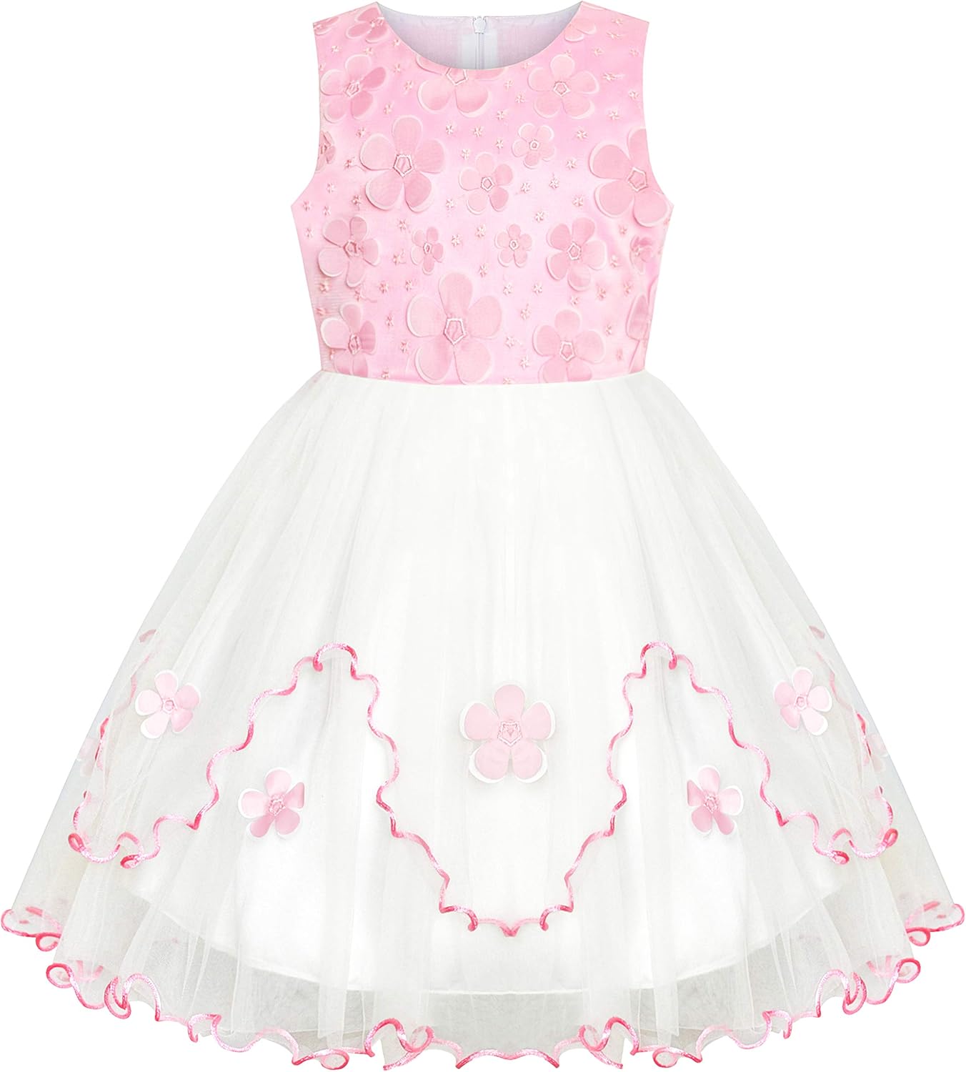 pink and white flower girl dresses