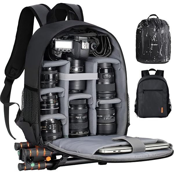 Sac à Dos Pour Appareil Photo - Compartiment Ordinateur 15", Ouverture Latérale Rapide, 6 Séparateurs - 30x21x44 Cm, 20L, Cuir 1680D