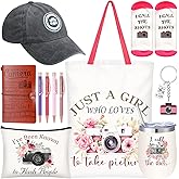 Geiserailie 11 Pcs Photographer Gifts for Camera Lovers Christmas Birthday Gifts Set for Women Photography Lovers Include Inspirational Canvas Bag Makeup Bag Hat Socks Keychain Cup Notebook Pen