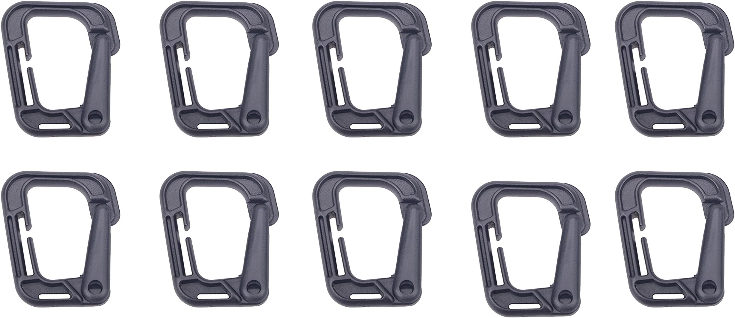 XTACER Tactical Multipurpose D-Ring Locking Hanging Hook(Set of 10)
