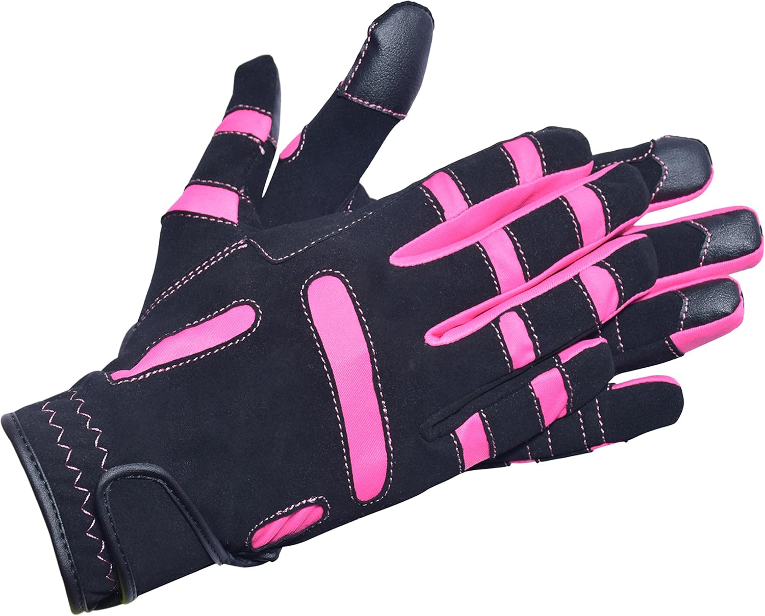 Riders Trend Women's Nubuck Suede/Lycra Horse Equestrian Riding Gloves