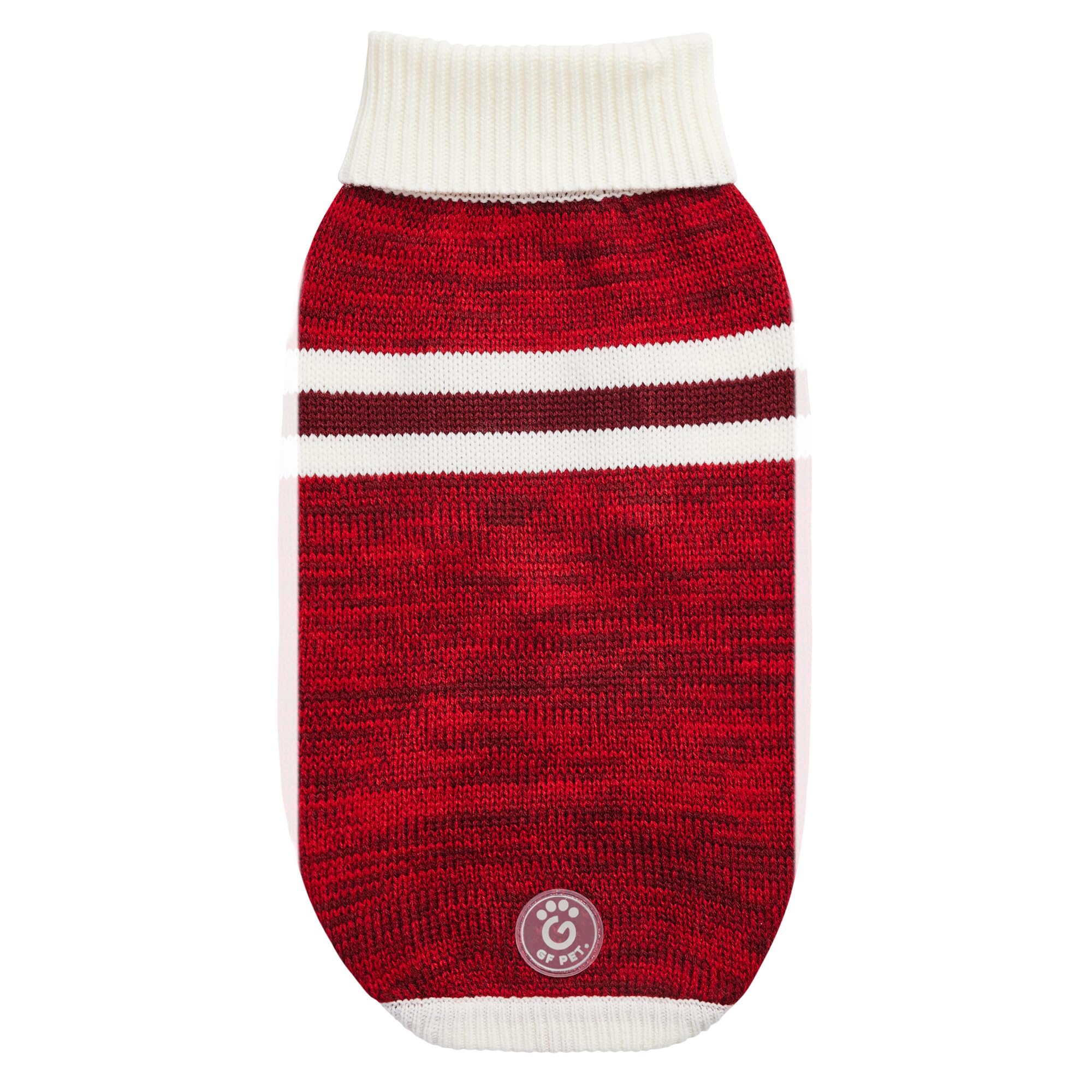 GF Pet Dog Jumper Trekking Sweater, Knitted Winter Pullover for Dogs, Crochet Turtleneck Dog Coat - Red - Medium