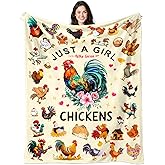 Chicken Blanket Gifts for Girls Women Soft Flannel Chicken Themed Throw Blanket Rooster Birthday Bedding Decor Gifts for Kids Adults Stuff 50"x40"
