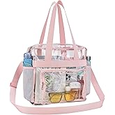 UEASE Clear Bag for Stadium Events 12×6×12 Clear Gym Tote Bag with Front Pocket for Concert,Sport,Festival