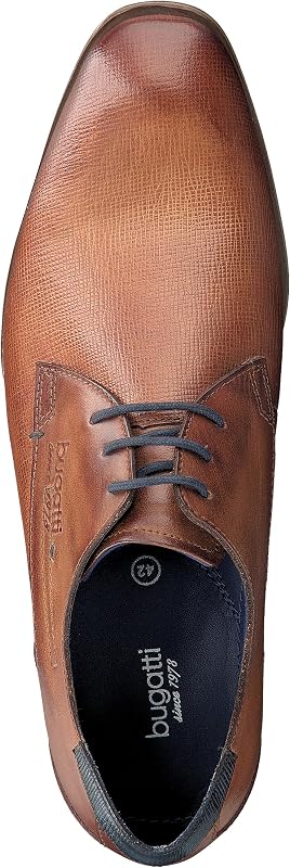 Homme Chaussure basse business en cuir, Derby avec finition bicolore, Brun, 41 EU