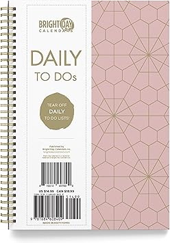 To Do List Daily Task Checklist Planner Time Management Notebook By Bright Day Non Dated Flex Cover Spiral Organizer 8 25 X 6 25 Rose Gold Amazon Co Uk Office Products