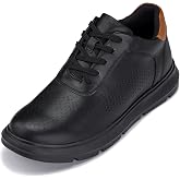 CALTO Men's Invisible Height Increasing Elevator Shoes - Lightweight Lace-up Leather Sporty Sneakers - 2.6 Inches Taller - J1580