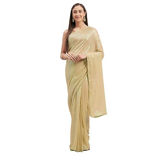 Womanista georgette with Blouse Piece Saree (TI1271_ Green_ Onesize)