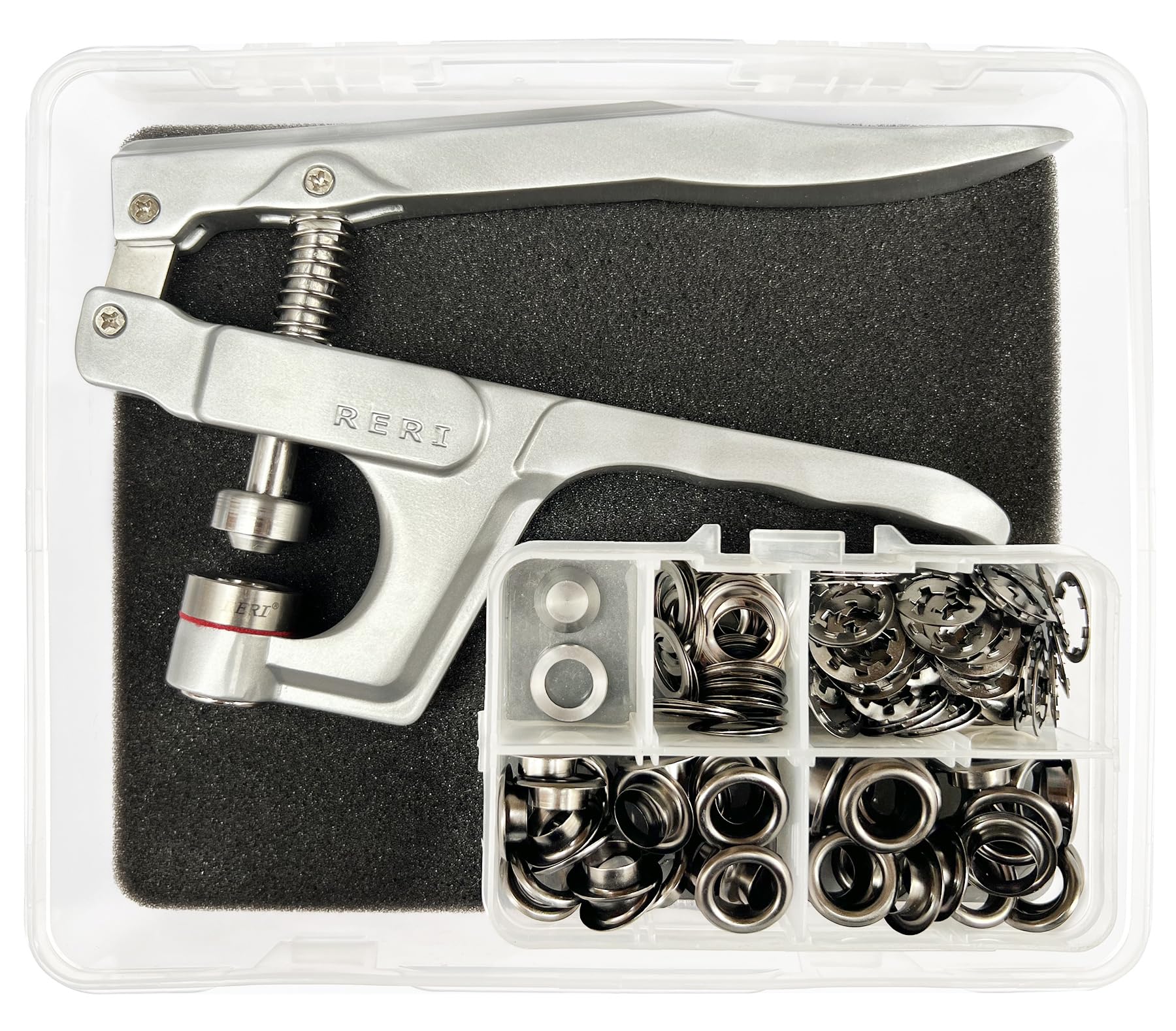 Eyelet Set with Pliers for Outdoor Advertising 10 mm Black Eyelet Set with Tool Eyelet Tool for Fabrics, Tarpaulins, Tarpaulins and Banners