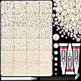 13000Pcs Flatback Pearls for Crafting (Beige AB), Assorted Size 2/3/4/5/6/8/10mm Half Pearl with 3Pcs 10ml B7000 Jewelry Glue, Bedazzling Bead for DIY Crafts Clothing Tumblers Shoes Nail Art