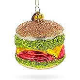 Cheeseburger Glass Christmas Ornament
