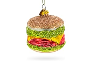 BESTPYSANKY Juicy Cheeseburger - Blown Glass Christmas Ornament