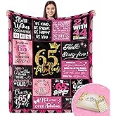 Yomaisky 65th Birthday Gifts for Women 65th Birthday Decorations for Women Gifts for 65th Birthday Happy 65th Birthday Gifts Best 65th Birthday Gift Ideas for Wife Mom Sister Blanket 60x50 Inch(Pink)