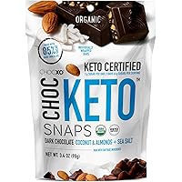 ChocKETO Dark Chocolate Coconut Snaps with Almonds and Sea Salt | Keto Certified, Low Sugar, USDA Organic, Gluten Free…