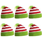 Yaomiao Christmas Hat Red White Beanie Pom Pom Cuff Knit Beanies Xmas Winter Hat for Men Women Adult
