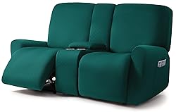 ULTICOR Squared Jacquard Design Reclining Loveseat