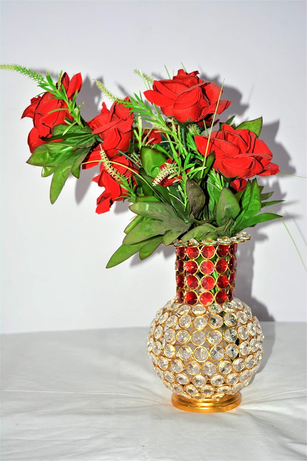 Amazon Com Noor Handicrafts Artificial Flower Pot Pack Of 2 Pcs Furniture Decor