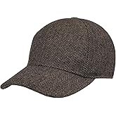 BOTVELA Men's Herringbone Tweed Baseball Cap Wool Blend Fitted Hat