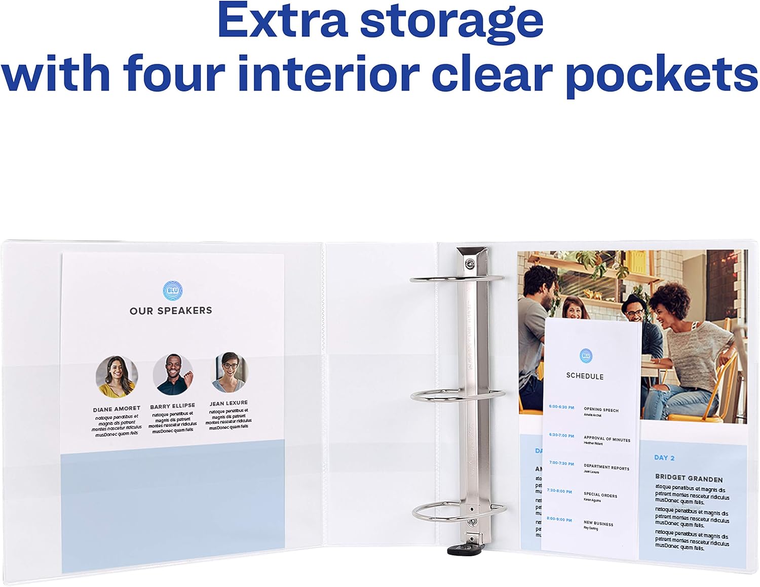 Avery Heavy Duty View 3 Ring Binder, 5" One Touch EZD Ring, Holds 8.5" x 11" Paper, 1 White Binder (79106) : Office Products