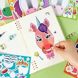 JOYIN 36 Pcs Make-a-face Sticker Sheets Unicorns Kids Party Decor view 7