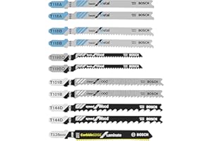 Bosch T11C 11 pc. Laminate/Wood/Metal T-Shank Jig Saw Blade Set
